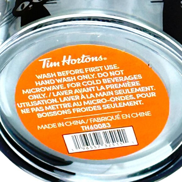 Tim Hortons TumblerHalloween Black Cats Glow in Dark 24 oz 2025  Limited Ed NEW - Picture 9 of 11